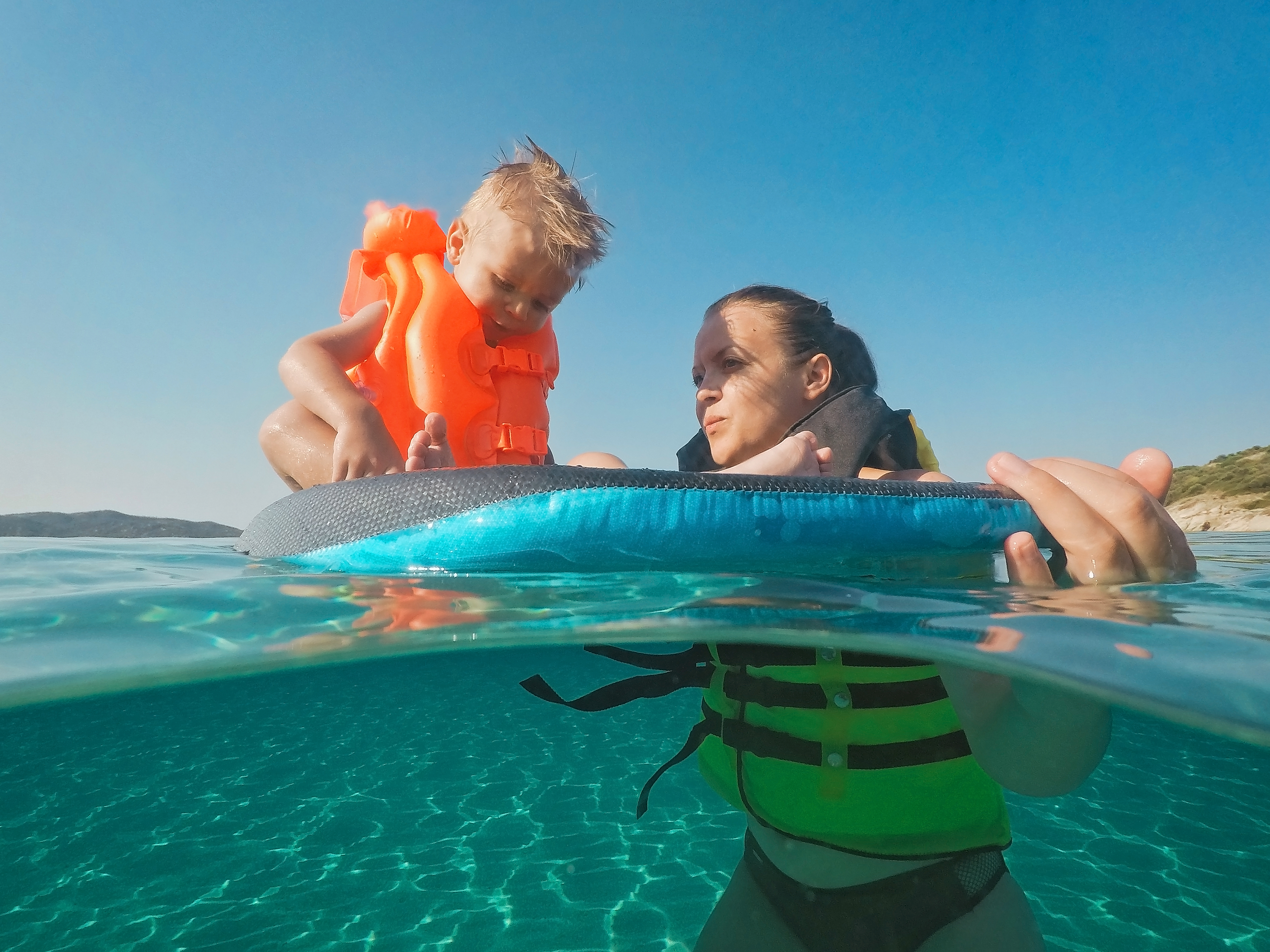 Younger child enjoying a catamaran cruise in Turks and Caicos