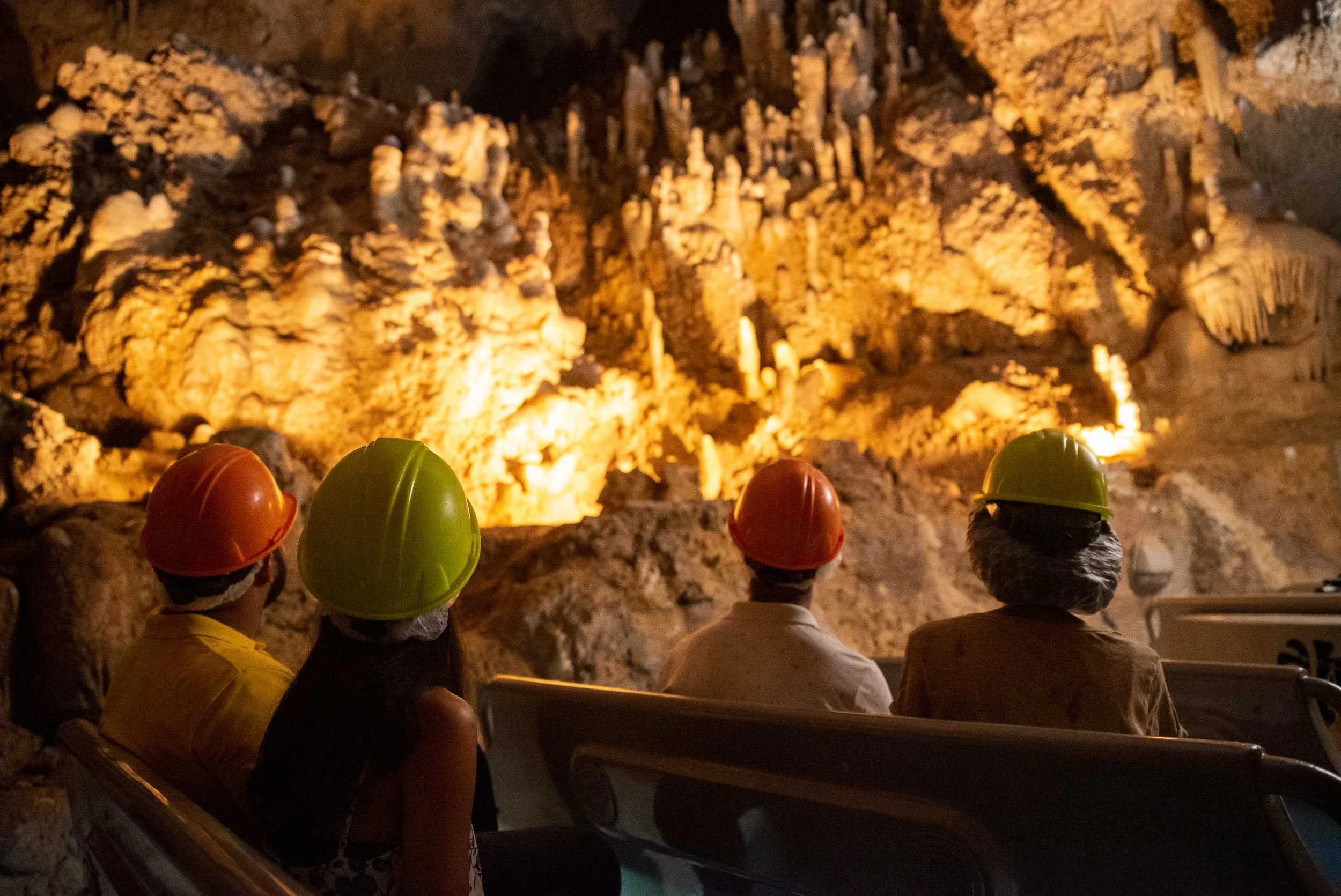 Underground stream and natural crystallization within Harrison's Cave, Barbados