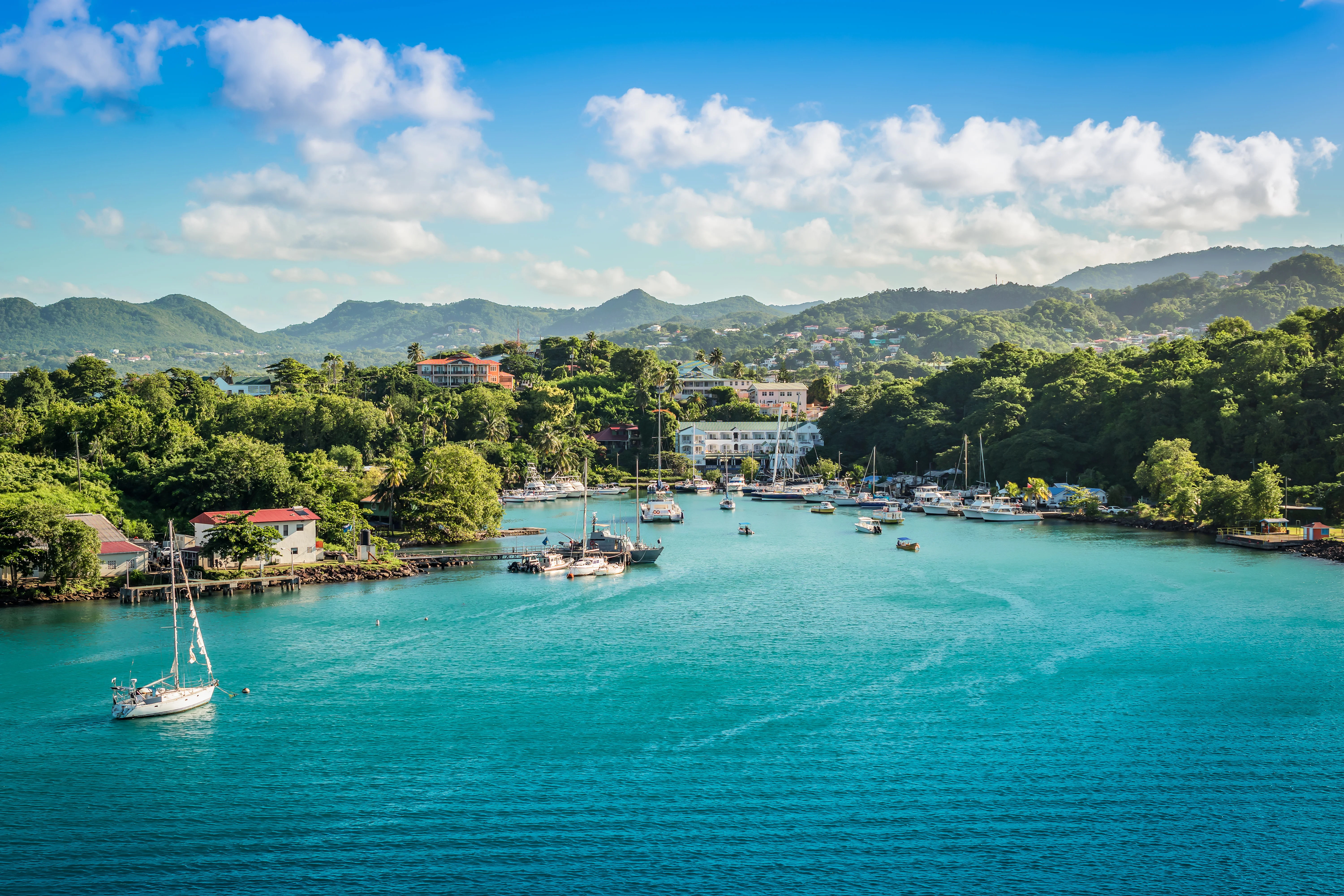 Castries harbor and hillside communities in St. Lucia